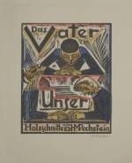 Max Pechstein. Hallowed Be Thy Name (Geheiliget werde Dein Name), from The Lord's Prayer (Das Vater Unser), 1921. Hand-coloured woodcut on cream wove paper. Jansma Collection, Grand Rapids Art Museum, 2009.127c